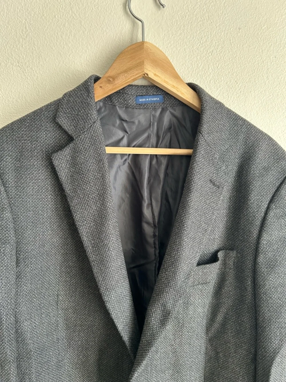 Stafford Grey Wool Blend Seasonal Texture Classic Fit Blazer Sport Coat Size 42L